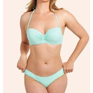 Smart& Sexy Women's S Cool Mint Chip Swim Secret Side Ruched Bikini Bottom F8-18